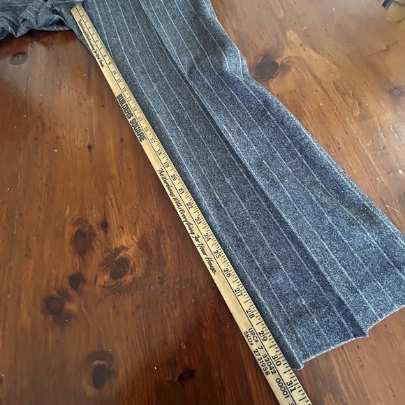 FACONNABLE Wool Cashmere Dress PANTS Women 10 Gray Pinstripe Career Tweed Office - Picture 5 of 14